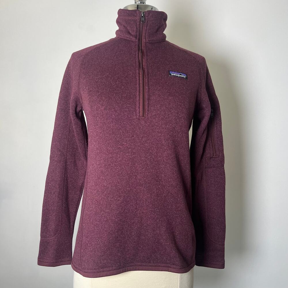 Patagonia Women's Better Sweater 1/4 Zip Burgundy Activewear Pullover Top Size S - Picture 5 of 16